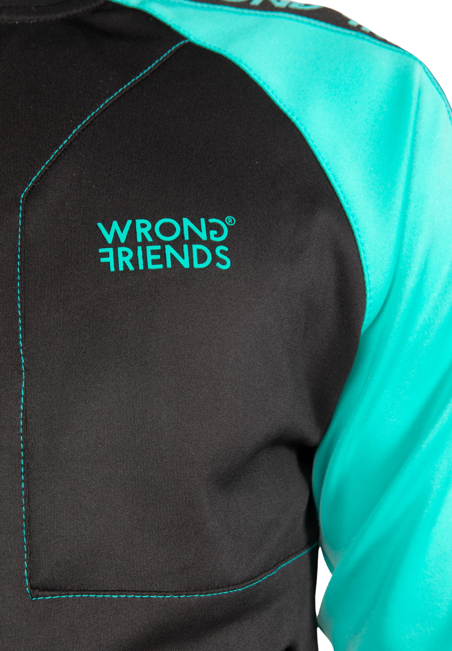 Wrong Friends Lyon Trainingsjas Zwart/Turquoise 6