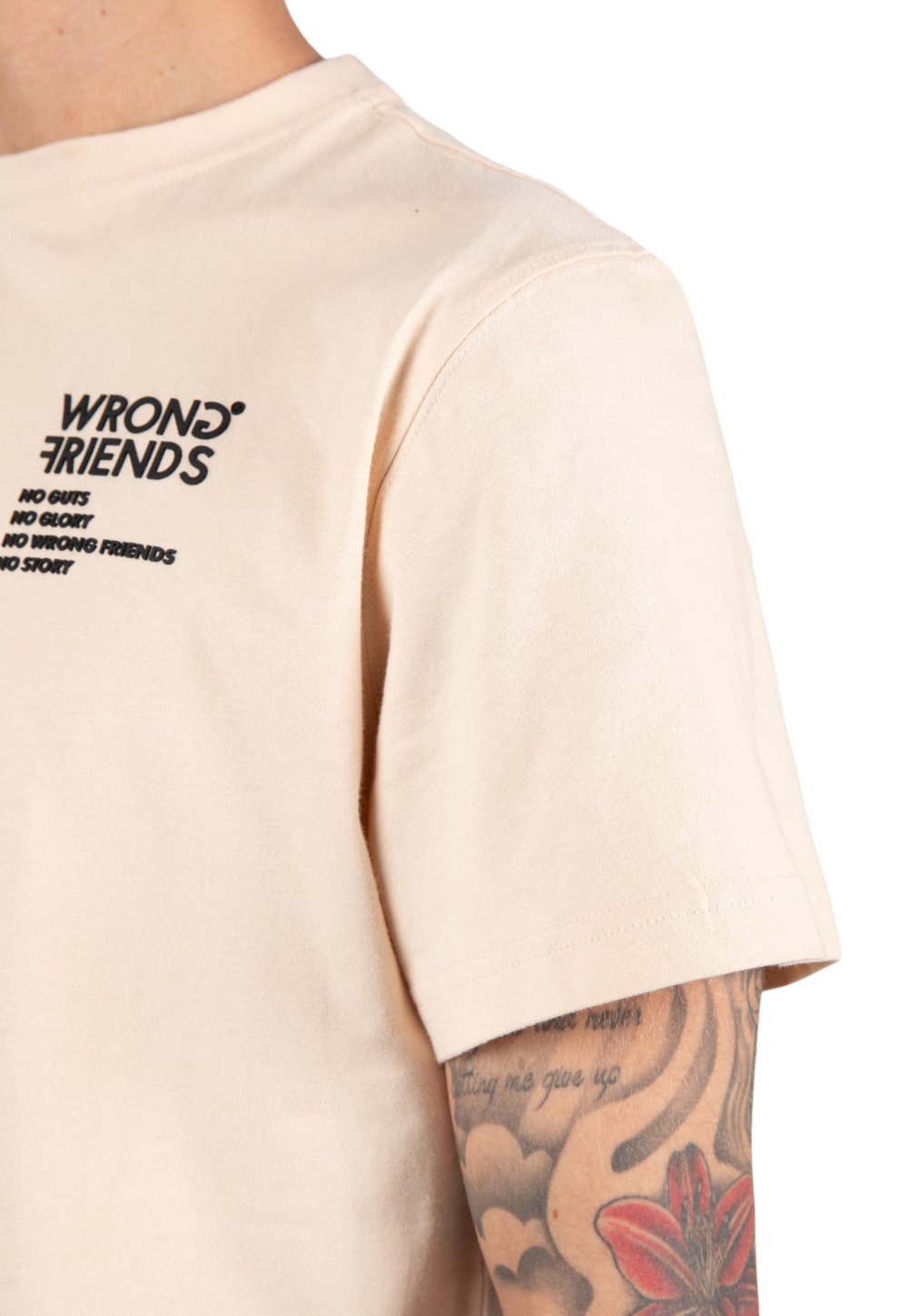 Wrong Friends No Guts No Glory T-shirt Beige 3