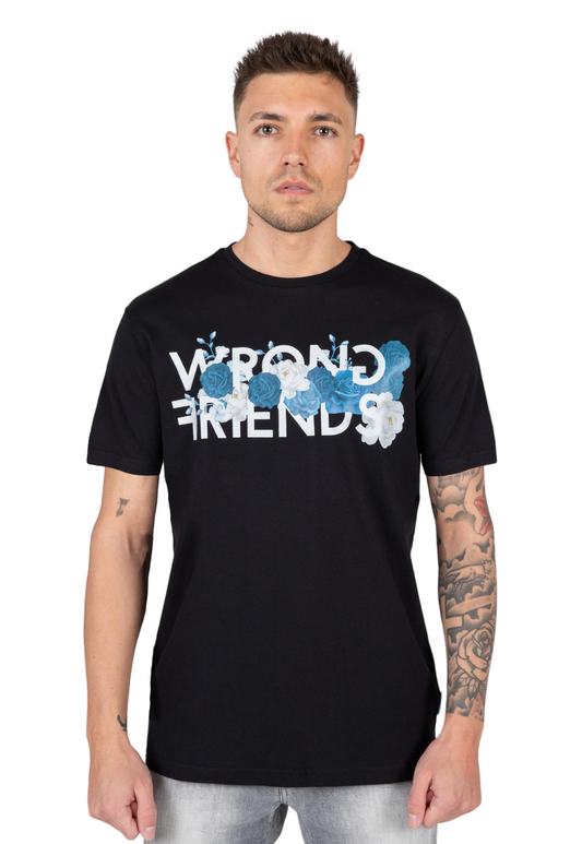Wrong Friends Roses T-shirt Black 1